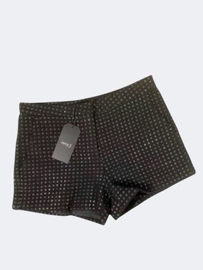 Very J High Rise Textured Black with Metallic Square Accents Short Shorts Size S